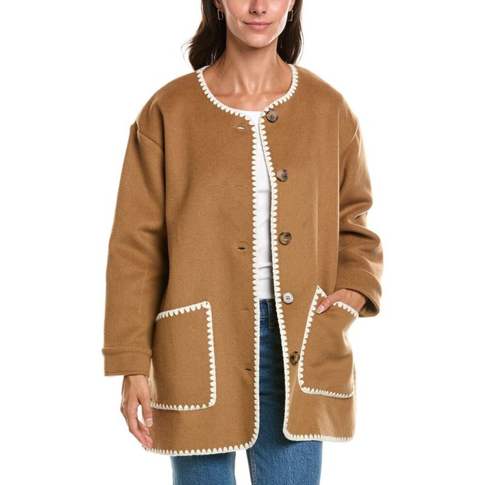 Duffield Lane Womens  Kenna Wool-Blend J Coat, Brown